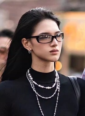 赛博朋克银反眼镜千禧y2k墨镜女款2025新款街拍欧美辣妹太阳眼镜