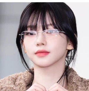 柳智敏同款无框眼镜女近视可配度数素颜神器无边框高智感知识分子