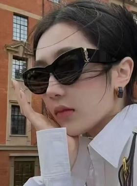 欧美风法式猫眼墨镜女潮方圆脸显瘦高级感经典明星同款百搭太阳镜