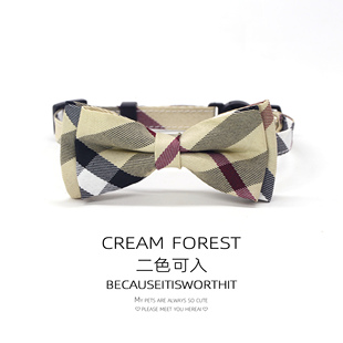 激光刻字身份牌宠物猫咪狗狗蝴蝶结项圈防窒息简约风可调节脖圈