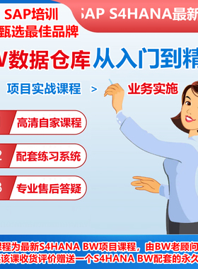 SAP BW数据仓库管理S4HANA项目实战培训视频课程送账号资料教程