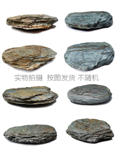 溪流缸造景原生溪流石单拍石头页岩多层石鱼缸造景石片石叠石套餐