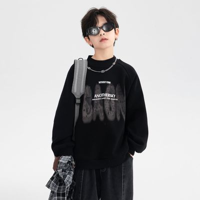 男童秋冬季黑色酷帅半高