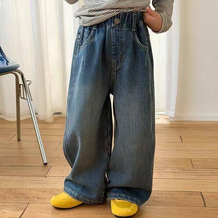 儿童冬装加厚保暖奥粒绒牛仔裤女童复古做旧破洞裤宝宝裤子,童装/婴儿装/亲子装,儿童牛仔裤,淘宝优惠券,粉丝福利购,淘宝优惠卷