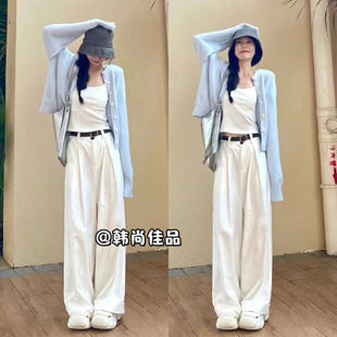 毛衣外套女春季 软糯薄款 蓝色慵懒风针织开衫 2025新款 上衣 短款 长袖