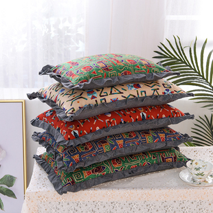 小米壳儿童学生定性纯棉粗布枕头多尺寸全棉花边韩式枕芯套可拆洗