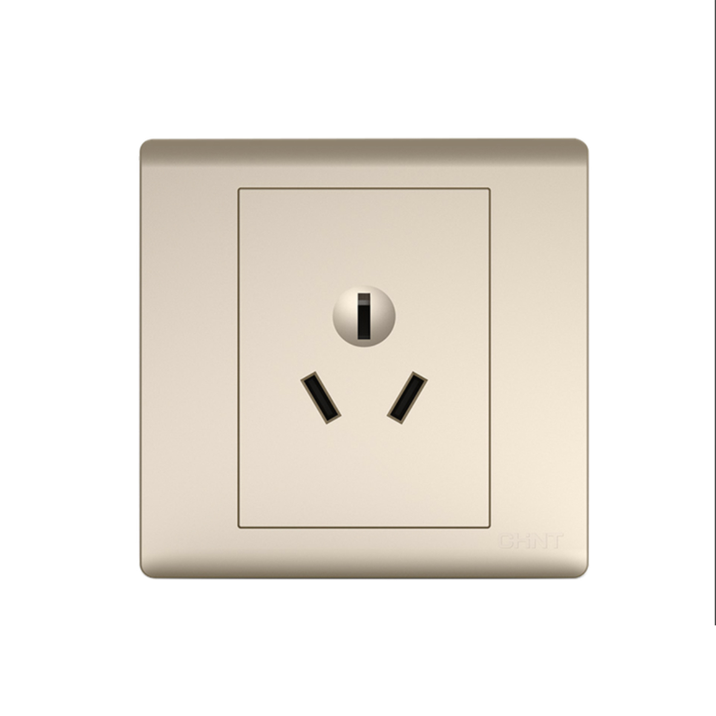 正泰开关面板插座86型 香槟金NEW7-D10812一联三孔16A空调大功率