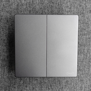 正泰墙壁开关面板插座86型 莫兰灰K3-00405二联双控开关二位双控