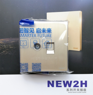 电视加电脑 21202一联电视电脑插座 正泰开关插座拉丝金 NEW2H