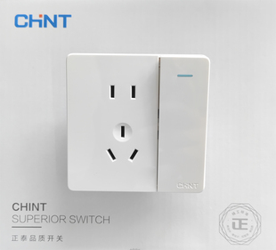 正泰开关面板插座 G4400A一开双控带五孔10A插座大板新 86型NEW2