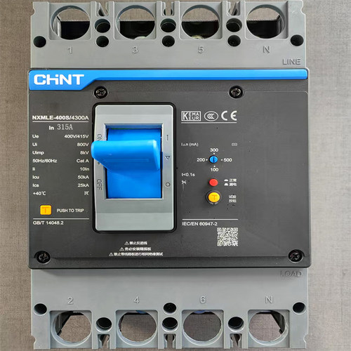 正泰NXMLE塑壳漏电断路器 NXMLE-400S/4300A 315A C 三相四线315A