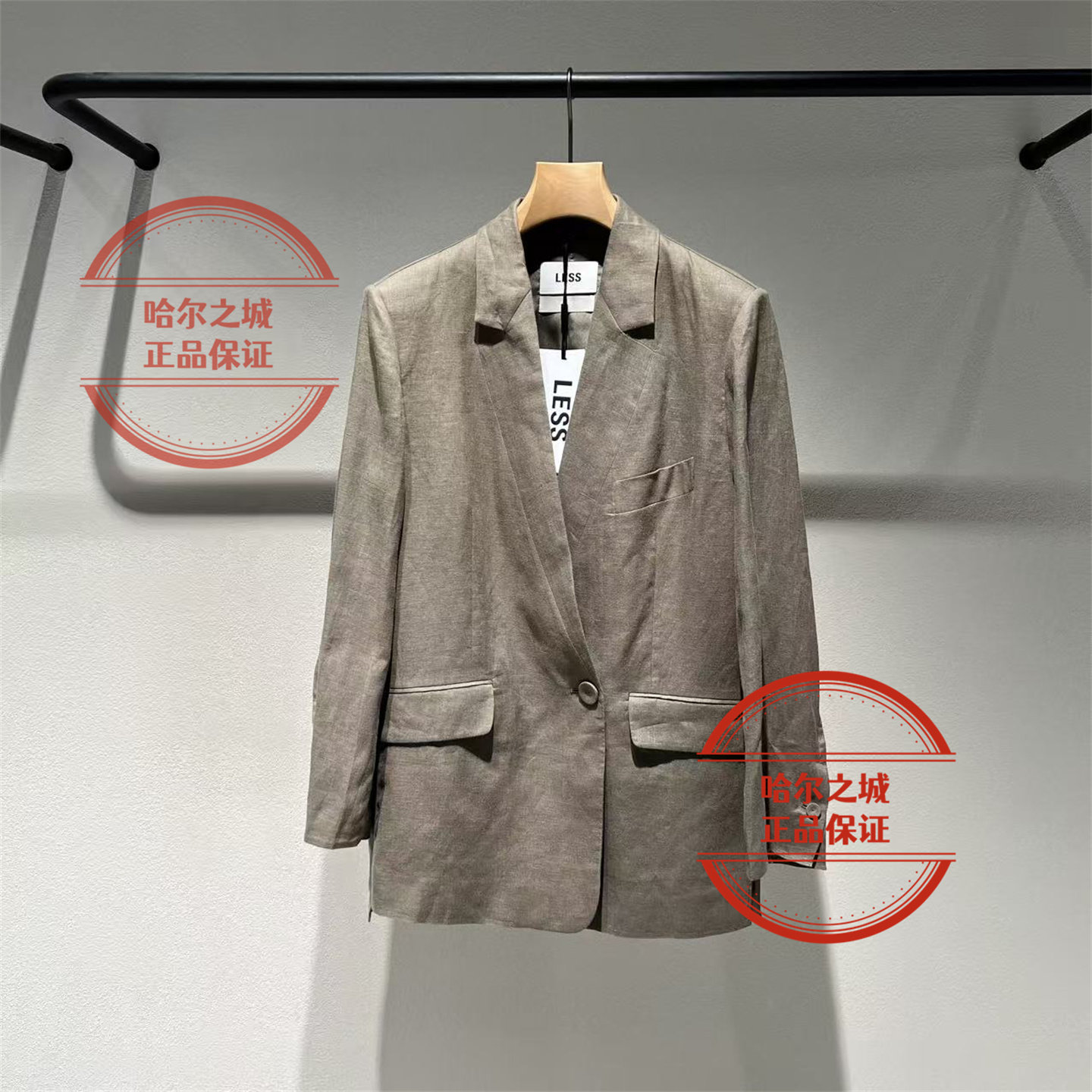 优雅通勤亚麻西服女时尚百搭