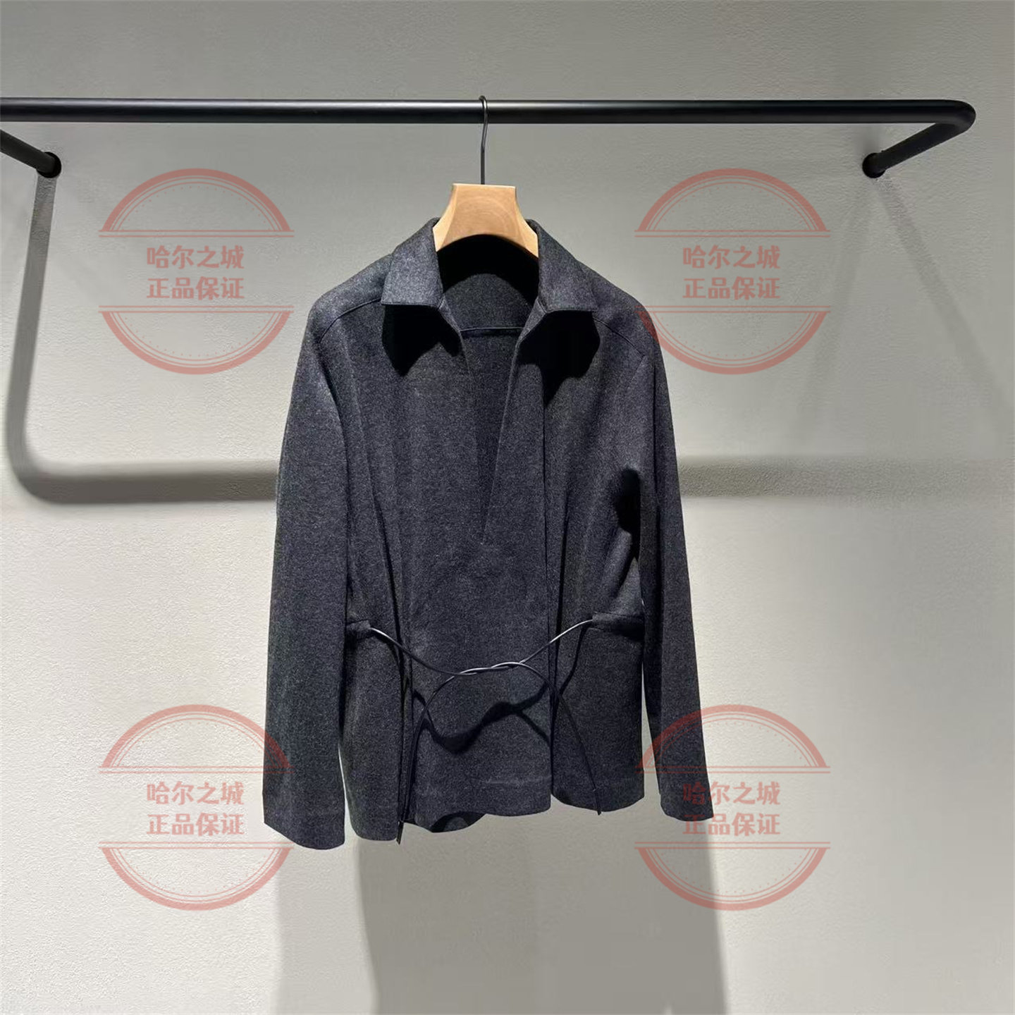 商场同款 LESS2025冬季 新款V领抽绳卫衣女通勤毛呢上衣2P0218790