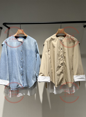 现货LESS 2025秋季2P8616710无领松弛感休闲夹克外套女2P861850H