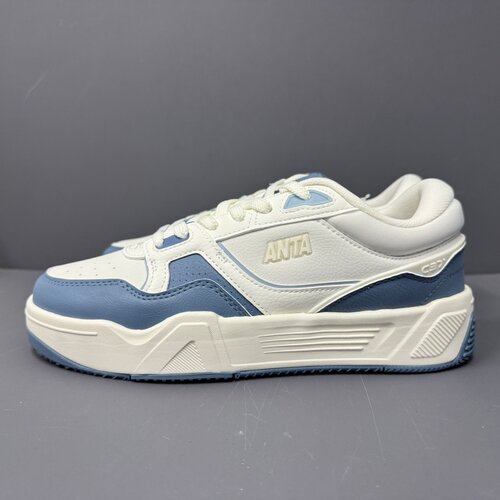 安踏皮面男板鞋新款减震增高防滑耐磨男款运动休闲板鞋112438024