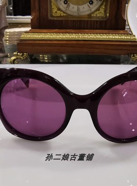 法国紫色树脂金属前卫风太阳镜