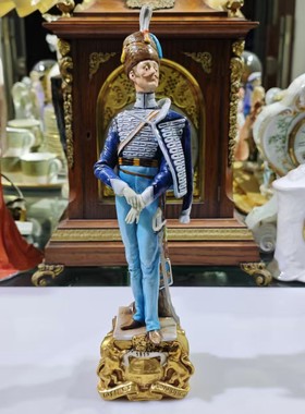 意大利产Capodimonte卡波迪蒙特拿破仑士兵瓷偶家居装饰摆件中古