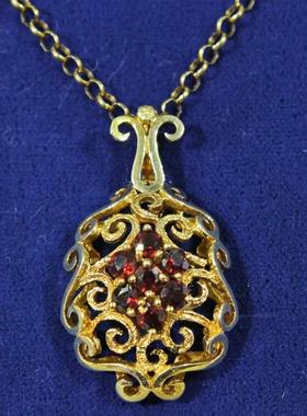 英国产古董纯银镶嵌天然钻石项链