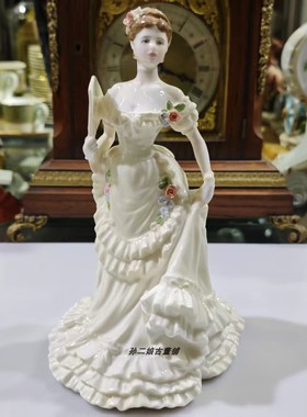 英国原产Coalport精骨瓷Rebecca淑女瓷偶家居装饰摆件中古1999年