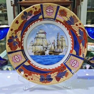 英国产Royal Worcester精骨瓷纪念纳尔逊勋爵装饰盘限量发行中古