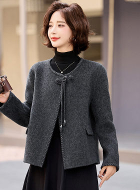 短款双面呢毛呢外套女2026春秋装新款双面呢大衣外套气质淑女