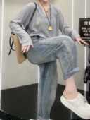 显瘦九分老爹萝卜裤 哈伦女206春秋款 宽松高腰复古牛仔裤 欧货新款