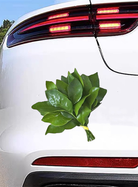 有趣个性好运碌柚叶汽车车窗贴纸晦气走走好运柚子叶汽车装饰贴画