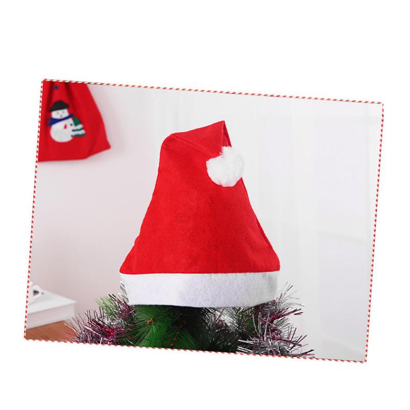 圣诞节装饰用品圣诞短毛绒帽圣诞用品成人儿童圣诞帽子聚会装扮