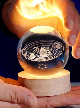 发光水晶球3d内雕小夜灯桌面摆件女友男友闺蜜七夕情人节生日礼物