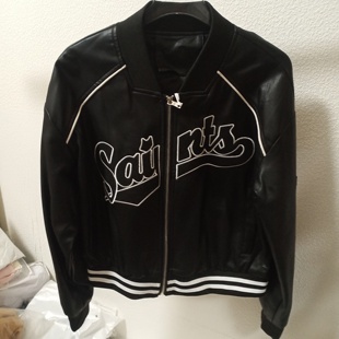 皮衣短外套女洋气百搭字母刺绣短款 春秋季 时尚 韩版 夹克上衣潮 新款