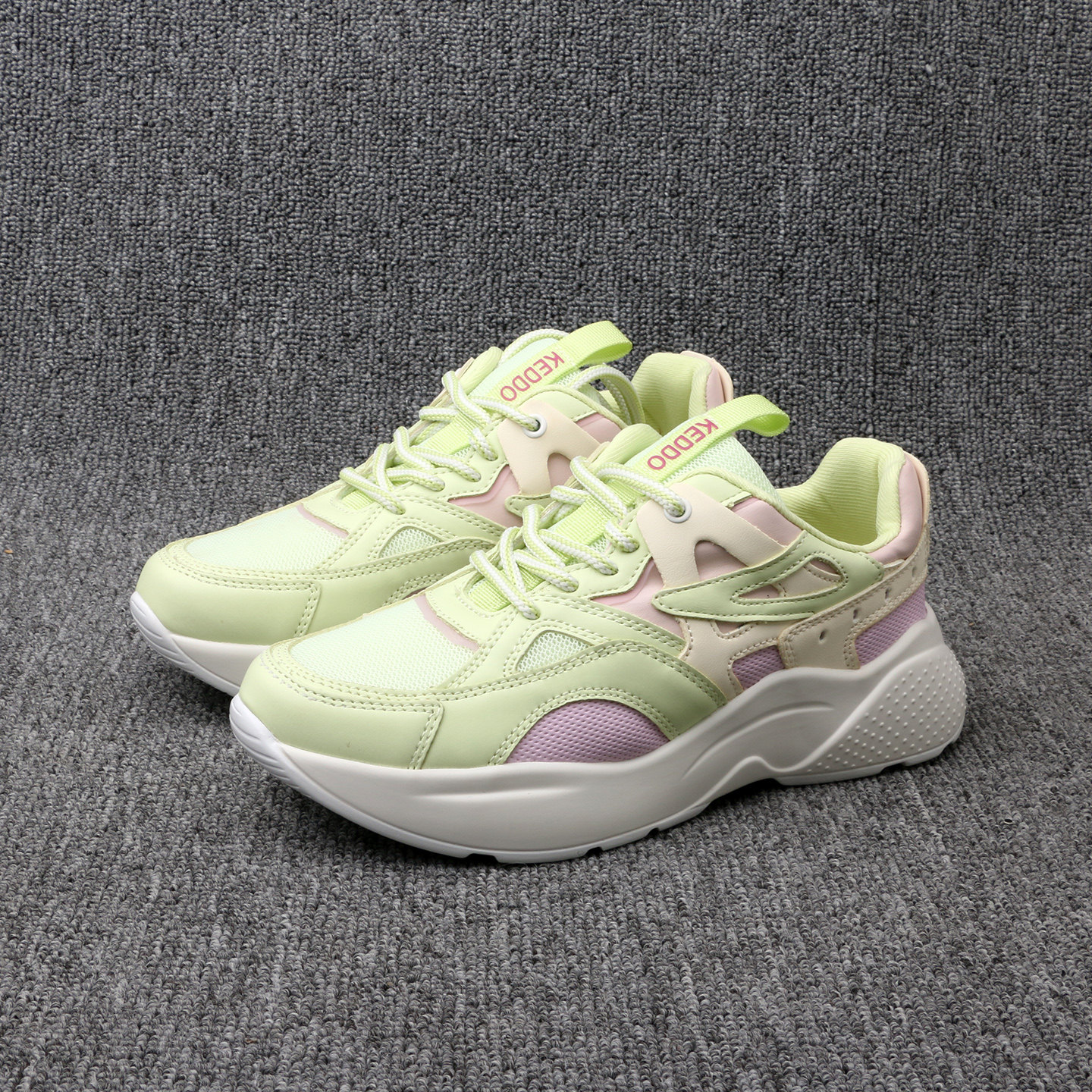 出口英国春夏秋减震徒步运动鞋休闲女鞋网纱厚底增高老爹鞋系带