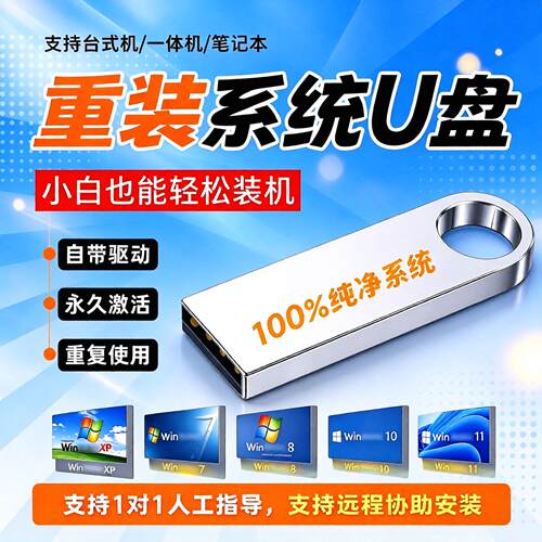 电脑系统U盘W7/W 8/W10/W11/XP 安装光盘U盘一键安装重装系统U盘