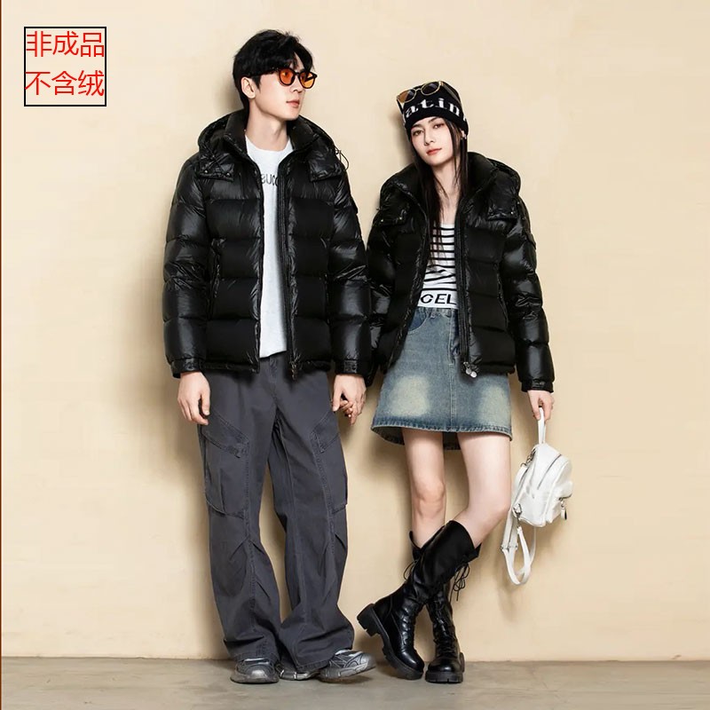 2025新款52时尚羽绒服九半成品短款情侣装面包服衣皮壳旧翻新定做