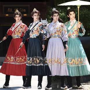 春秋款 新款 伴郎服装 汉服锦衣卫蟒龙袍古装 龙锦 明制飞鱼服男女同款