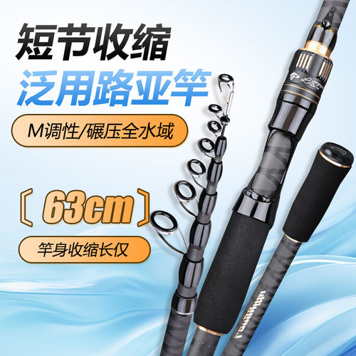 龙翼虎25款泛用型伸缩路亚竿M调便携迷你抛竿滑漂杆短节路滑竿