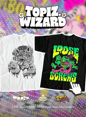 Wizard vintage复古短袖T恤男女宽松纯棉涂鸦街头迷幻魔法美式