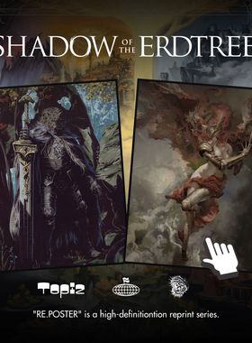 Elden Ring艾尔登法环黑夜君临复古印刷版画有框家装饰画收藏级