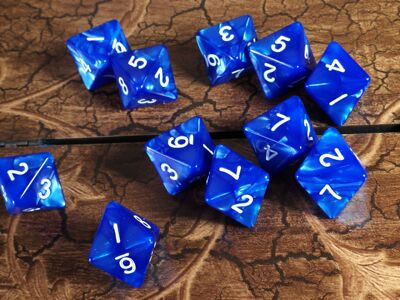 8面体骰子八面数字彩色子多面教学算术道具1-8桌游配件