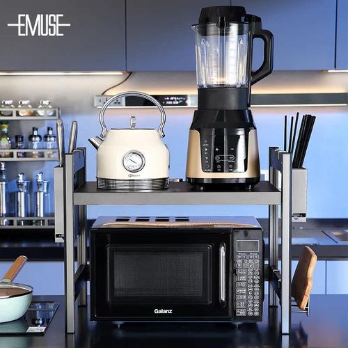 微波炉支架多层收纳架厨房置物架层高可自由调节缩储物架双层收纳