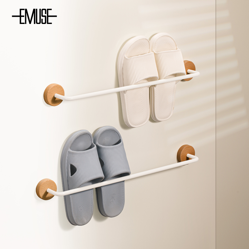 浴室拖鞋架免打孔卫生间鞋子置物架铝合金收纳厕所壁挂拖鞋沥水架