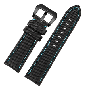 夜光款尼龙碳纤格纹表带适用沛纳海441胖大海PAM01661真皮手表带