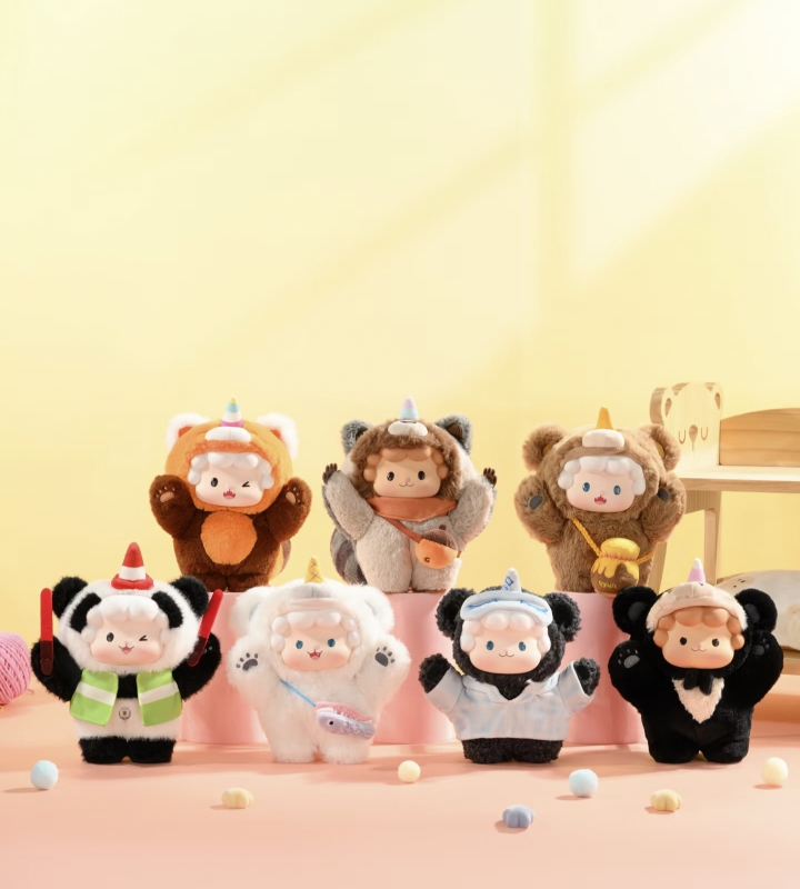 正版卷卷羊熊熊包系列搪胶毛绒挎包盲盒摆件手办礼物潮玩公仔女生