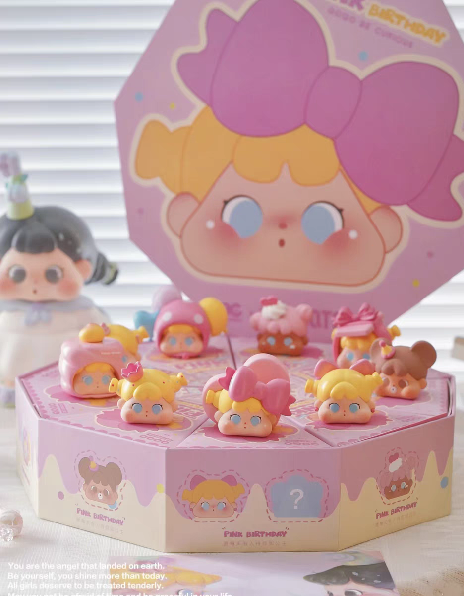 QOQO MINIFACE粉色的生日盲盒萌粒卡通治愈公仔盲袋儿童生日礼物