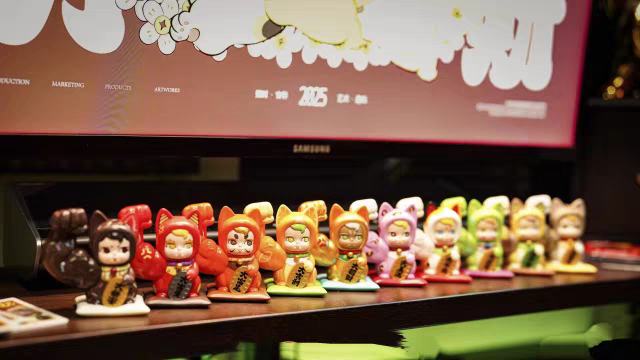 正版SamSam森森招财猫大力招财盲盒摆件手办汽车摆件可爱礼物女生