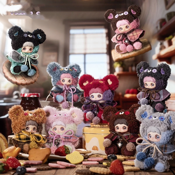 正版MayMei霉霉小熊饼干系列盲盒毛绒挂件摆件可爱生日礼物女潮玩