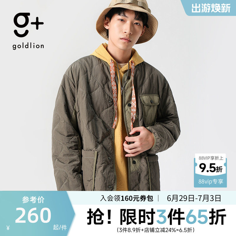 金利来 g+潮牌复古刺绣户外薄棉衣男装情侣秋冬外套