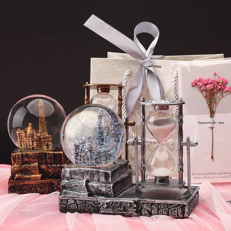 生日礼物送男生女生有意义朋友闺蜜老师创意摆件沙漏水晶球实惠