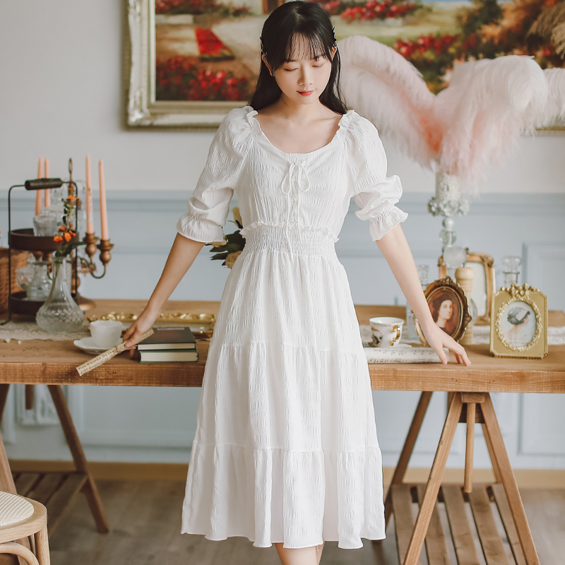 Real photo 2021 soft retro dress