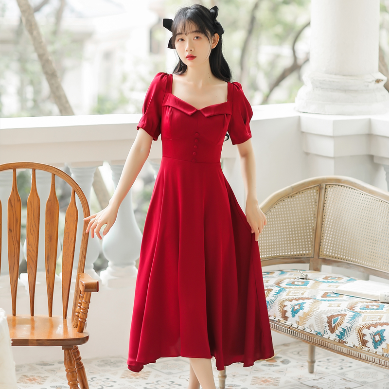 French retro waist dress