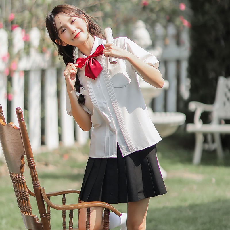 有視頻大圖實拍日系學院風jk軟妹襯衫制服